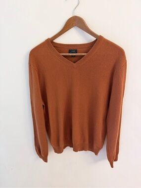 J. Crew unisex V-Neck Sweater in Burnt Orange